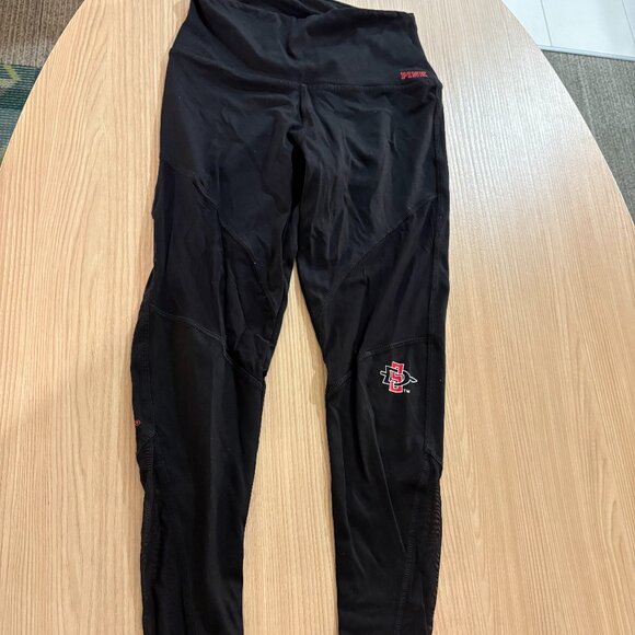 San Diego State Aztecs Leggings Womens XS Xtra Small Victoria Secret PINK Black - Picture 1 of 3